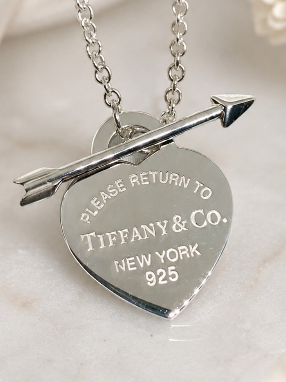 Tiffany & Co. Return to Tiffany Lovestruck Heart Arrow Toggle Necklace 18” 925